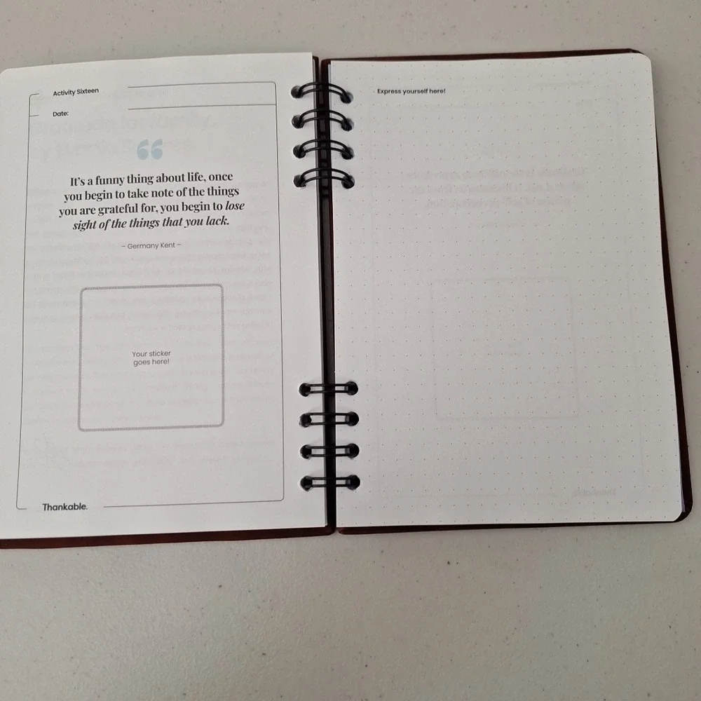 THANKABLE Guided Gratitude & Mindfulness Journal Self-Reflection w/ Prompts NEW